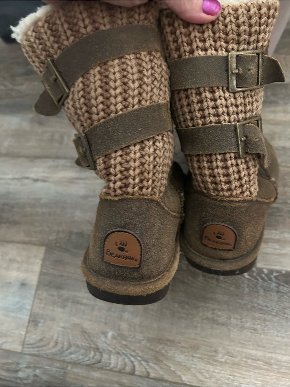 Bearpaw women’s Brown Knit Suede Winter Boots
